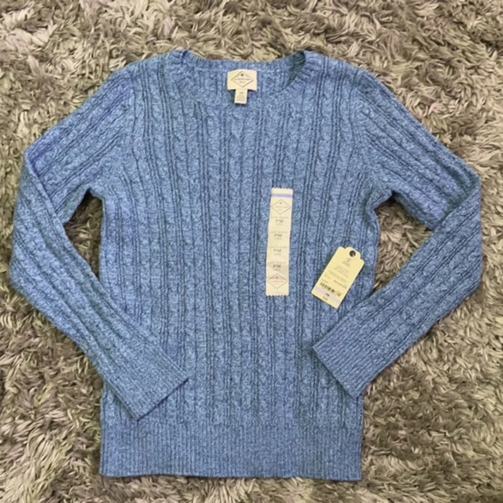 ⭐️St.‎ John's Bay Womens Cable Crew Neck Long Sleeve Pullover Sweater size PM